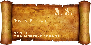 Movik Mirjam névjegykártya
